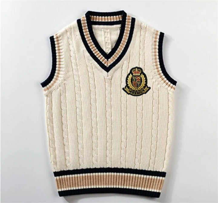 Custom Made School Uniform V Neck Cardigan Sweater
