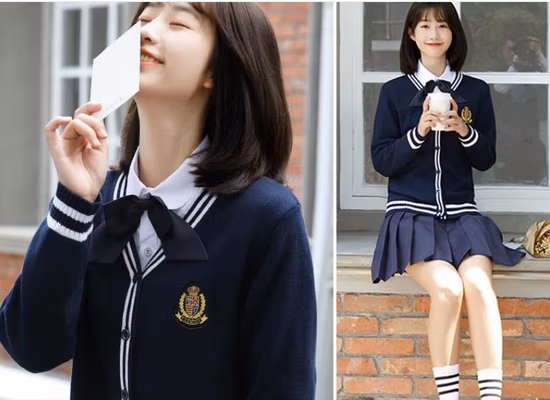 Wholesale Cotton Style Jacquard Pattern Kids Kindergarten School Uniforms Sweater