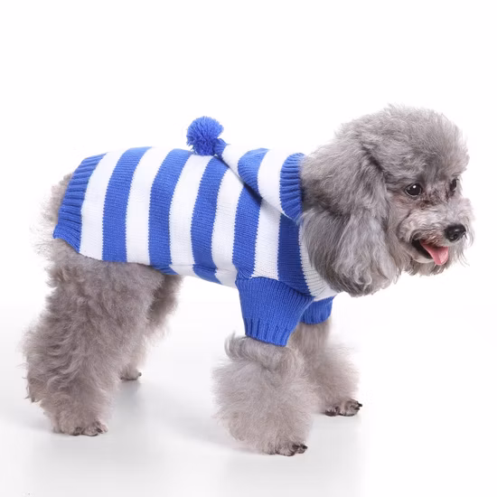 Striped Dog Sweater Holiday Christmas Pet Clothes Soft Comfortable